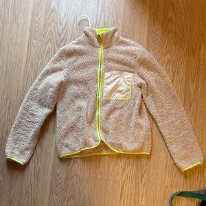 Divided Sherpa Jacket with Neon Yellow Accents